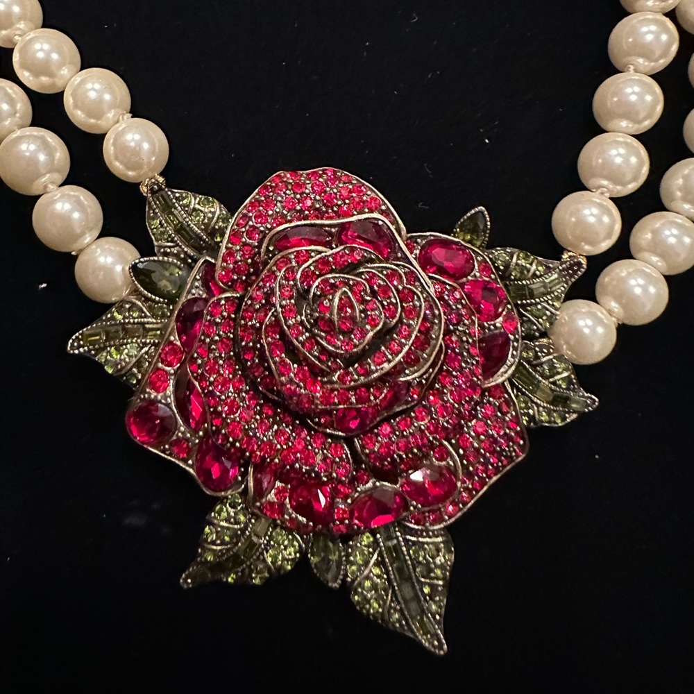 Heidi Daus Rose Necklace from Beauty and the Beast Collection - Picture 2 of 4